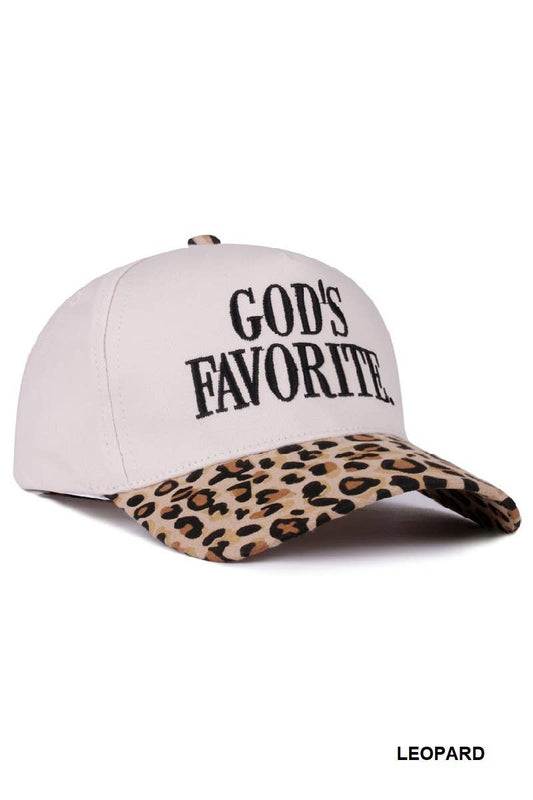 God’s Favorite Two-Tone Canvas Cap — Leopard